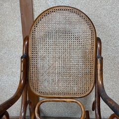 【GO-1683】ラタン 籐 ロッキングチェア レトロ ビンテージの画像