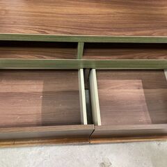 【リユースショップスパークル】ディスプレイ付伸縮TVボード　No.507　テレビ台　テレビボード　伸縮テレビ台　テレビラック　TVラック　コーナー　ブラウン　ローボード　配送設置可能♪の画像