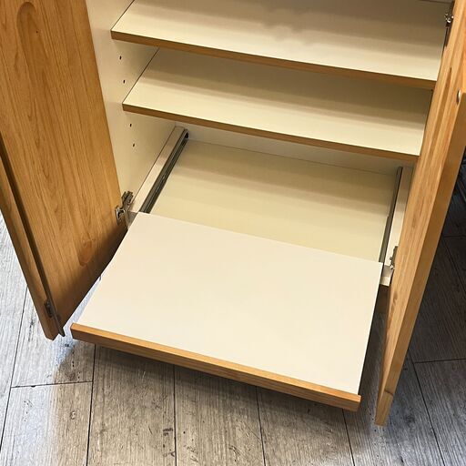食器棚 キャビネット スライド棚付き 棚板可動式 横幅70cm奥行42cm高さ182cｍ★買取帝国 志木店