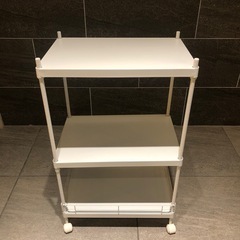 美品　ドウシシャ　ルミナス　3段ワゴン　ラック　キャスター付きの画像