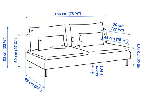 IKEA ソファ 3人掛け SÖDERHAMN ソーデルハムン【15,000円】定価69,000円 