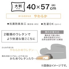 ニトリ　横向き寝も仰向け寝もラクな低反発まくら　まくら　の画像