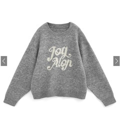 GRL ロゴニットトップス【uf053】 グレー Fの画像