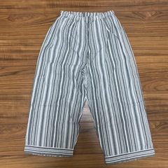 新品　メンズ　BEGWELL  パジャマ ストライプ 綿100% 8分袖 8分丈　Mサイズの画像