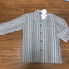 新品　メンズ　BEGWELL  パジャマ ストライプ 綿100% 8分袖 8分丈　Mサイズの画像