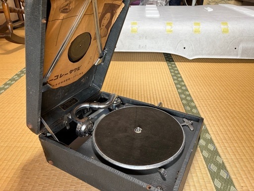 【動作確認済】蓄音機　  Columbia  Model#203 レトロ　LPレコード・替針付き　ポータブル