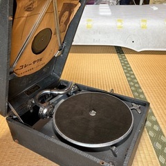 【動作確認済】蓄音機　  Columbia  Model#203 レトロ　LPレコード・替針付き　ポータブルの画像