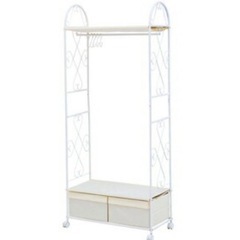 アイアンハンガーラック ホワイトの画像