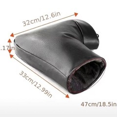 バイクハンドルカバー ブラック防寒 防風　裏起毛の画像