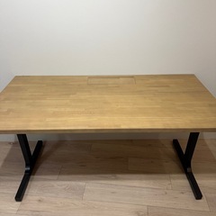 【3/31までお引取限定!!】KANADEMONO THE TABLE 140×70 無垢調デスク ナチュラル×黒脚　 カナデモノ  の画像