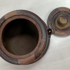 ●骨董品！「備前焼」金乢窯(窯元) 大井逸吾作「茶道具の水指(みずさし)」  無釉焼き締めのスタイル 窯変による独特の模様が特徴！の画像