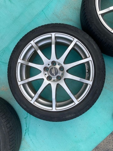 アルミホイールとタイヤSET　17インチ 7j +50 PCD100 5穴 215 45R17 タイヤ付き　現在195/65/15からのインチアップにどうぞ