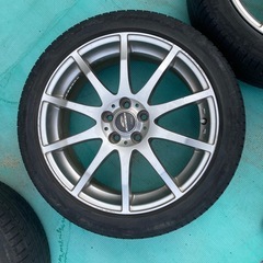アルミホイール17インチ 7j +50 PCD100 5穴 215 45R17 タイヤ付きの画像