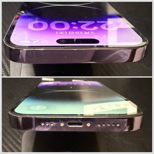【256GB/Face ID動作◎】iPhone 14 Pro ディープパープル（修理ベース・パーツ取り用）