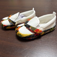 和柄の子供用草履スタイルシューズ 草履風スリッポン 下駄風スリッポンの画像