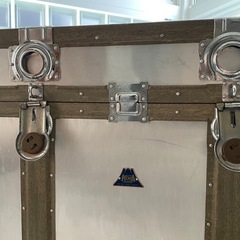 ヴィンテージ　船旅トランク　アルミ&木目の画像