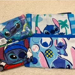 ディズニー スティッチ フェイスタオル 4枚とバスローブセットの画像