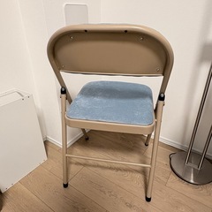 Joli おしゃれ パイプ椅子 折りたたみ椅子 ベロア コーデュロイ コンパクト 軽量の画像