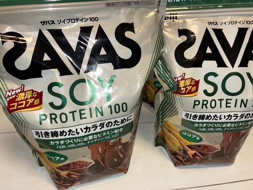 SAVASソイプロテイン100ココア味4つ