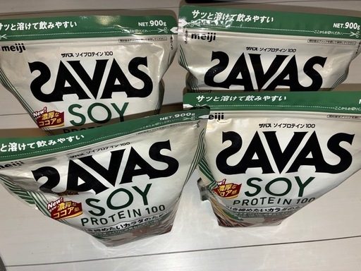 SAVASソイプロテイン100ココア味4つ