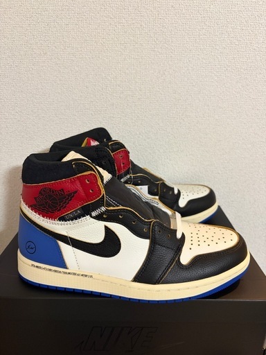 27cm fragment design × UNION × Nike Air Jordan 1 High OG Black/Varsity Red