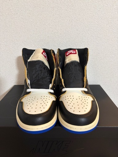 27cm fragment design × UNION × Nike Air Jordan 1 High OG Black/Varsity Red