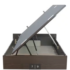 ［たっぷり収納】ダブルサイズの跳ね上げ式ベッドフレームとマットレスの画像