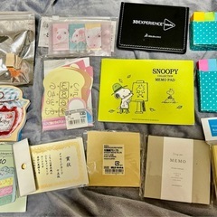 文房具　まとめ売り　114点　シール　レターセット　付箋　メモ　筆記用具　スティックのり　画用紙　ファイル　PCケース　　トートバッグ付きの画像