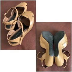 マルニ【24㎝位】厚底サンダル☆クリーニングお手入れ済1429の画像