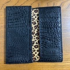 未使用品！クロコ型押し 長財布 ゴールドスカル レオパード柄 Y2Kの画像