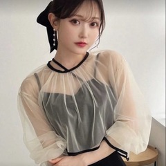 【超美品】シースルーパーティードレス 黒の画像