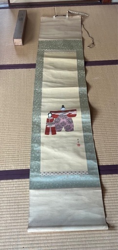 立雛 掛軸 華孝 共箱 約200cm ひな祭り 日本画 春掛け