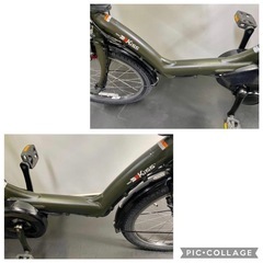 1年保証　送料無料　ヤマハ　パスキッス　20インチ　子供乗せ　カーキ色　電動アシスト自転車 g331の画像