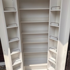 シンプル白キャビネット（収納棚）高さ180cm・可動棚　コミック・CD・小物 収納キャビネット の画像