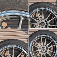 夏タイヤアルミホイール4本　215/55R17　早く取りに来てくれる方値引きします。の画像