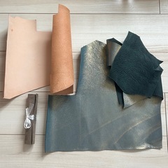 レザークラフト 革 パーツセット ヌメ革 ハギレの画像