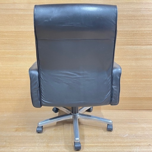 【e68革張りチェア】ex-515 内田洋行　ブラック