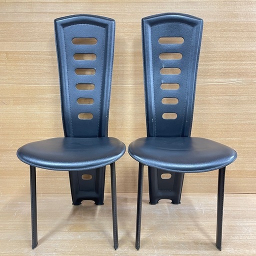 【e69ダイニングチェア】大塚家具2脚 ブラック