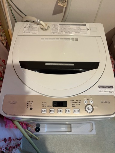 SHARP 洗濯機　2020年製　6.0kg 