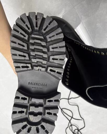 靴/バッグ Balenciaga 24Winter Stomper XL 17Eyelets Leather Boots Black 43