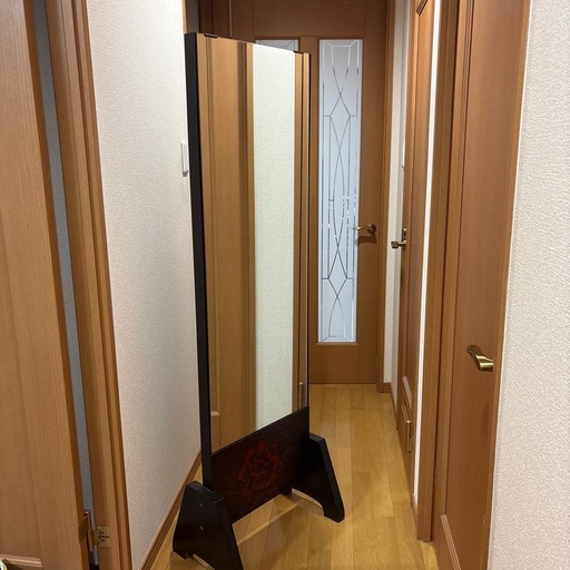 和家具　姿見　鎌倉彫