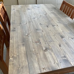 カントリー調　ダイニングテーブルセット　引き出し付きの画像