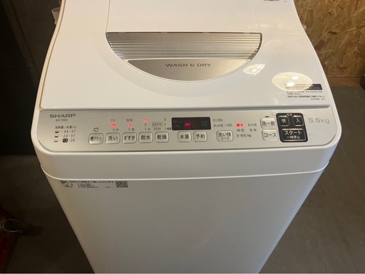【中古】大阪引取限定　SHARP 縦型洗濯乾燥機 ES-TX5E-S 5.5kg【KSC1F152】