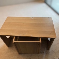 幼児用デスク＆チェア1脚｜ベンチや本棚にもなる多機能家具の画像