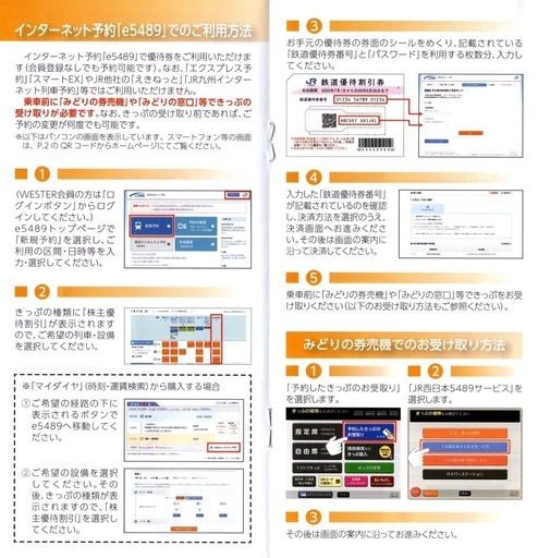 JR西日本株主優待券