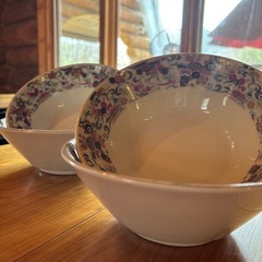 どんぶり　レトロ　花柄　美品　ビンテージ　
の画像