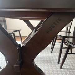 【サイズ訂正あり:168→180】最終価格:　カリモク RUSTIC ダイニング7点セット 6人掛け 引取限定 4/2まで unicoカーペットもおつけしますの画像