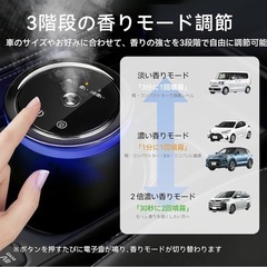 車アロマディフューザー 芳香剤 ホワイトムスク 車 ディフューザー 14ヶ月持続 ブルームードライト コードレス USB充電の画像