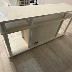 ［ジャンク品］山善　テレビ台 ハイタイプ　ホワイトの画像