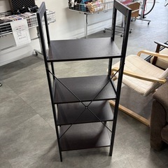 スリムラック 4段 ブラウン 木製 幅12cm 札幌市白石区 モノリス の画像